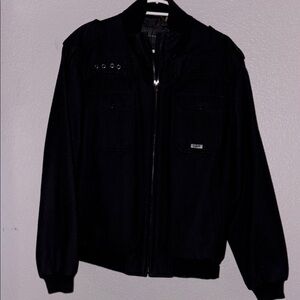 Sean John Black Bomber Jacket Varsity Style